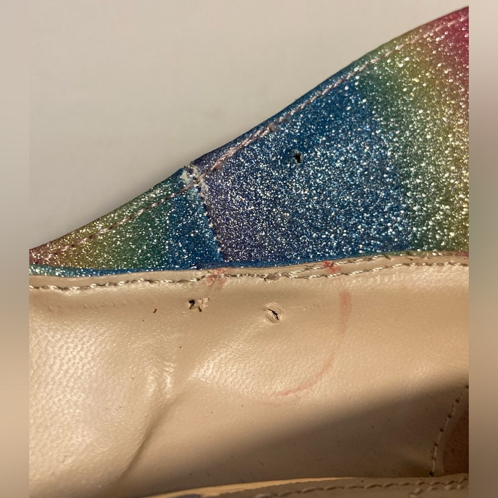 Anne Michelle Glitter Pumps Rainbow Heels Pointed Toe HIBISCUS Stilletos sz 7 - Picture 14 of 16